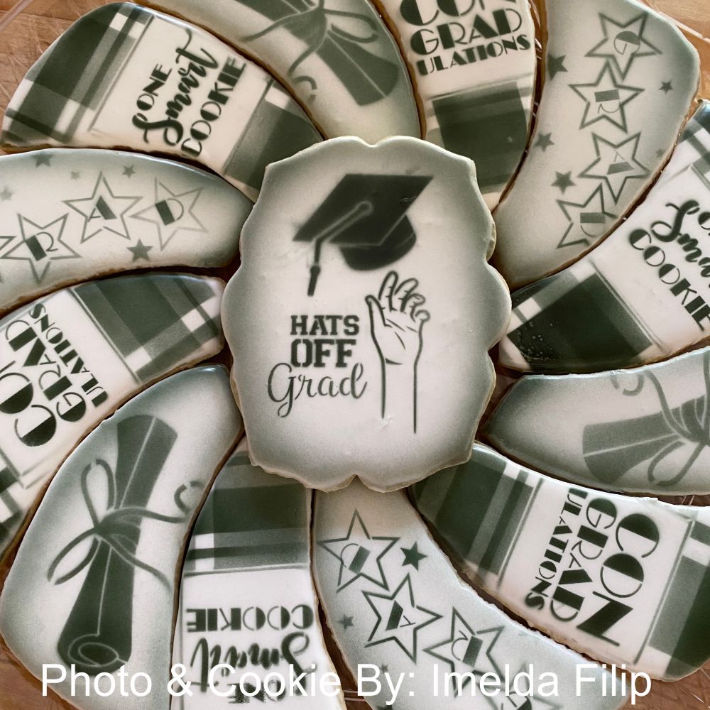 graduation cookie stencil set