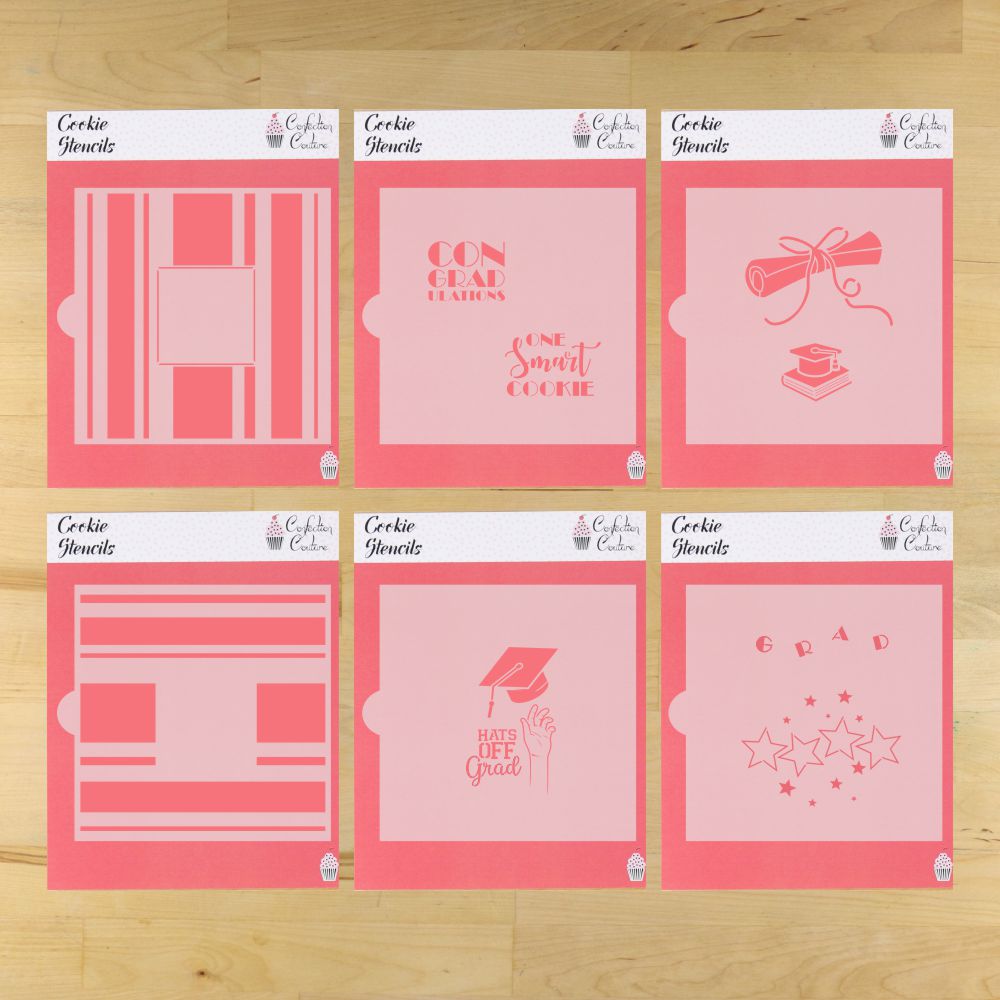Graduation cookie Stencil set