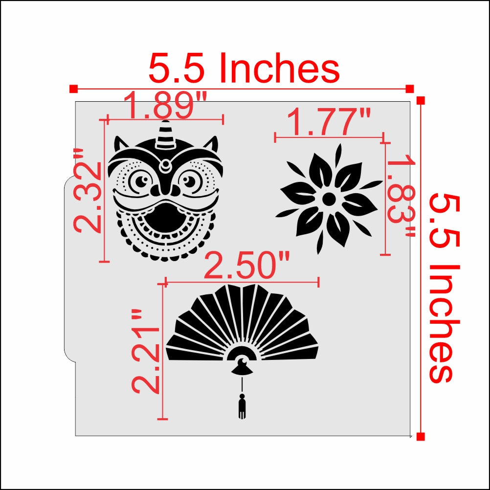 Measurements for the Chinese New Year Cookie Stencil