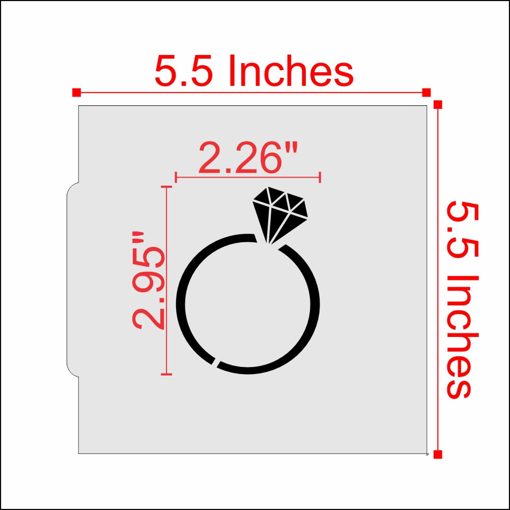 Measurements for the Wedding Ring Cookie Stencil