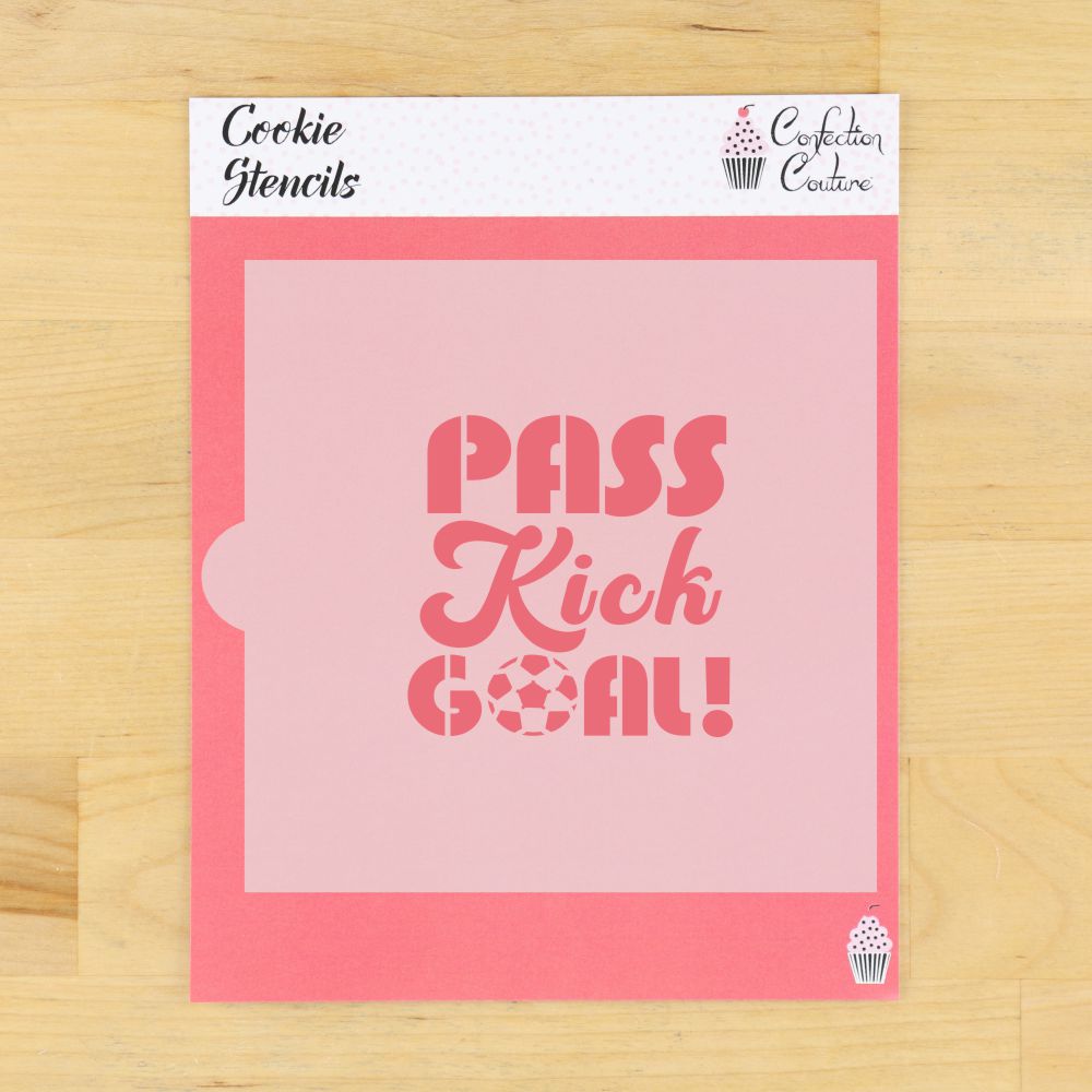 pass kick goal Soccer Cookie Stencil