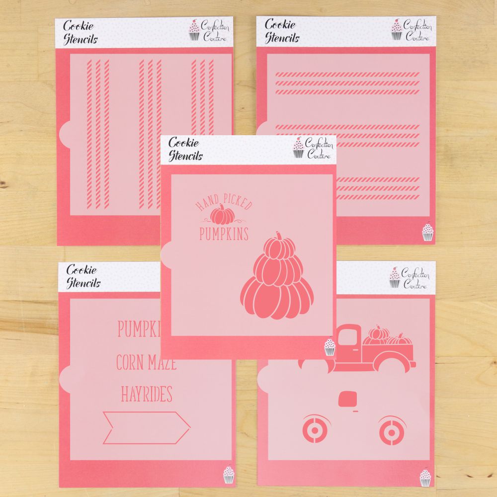 Pumpkin Patch Fall Cookie Stencil Set With Cookie Cutters