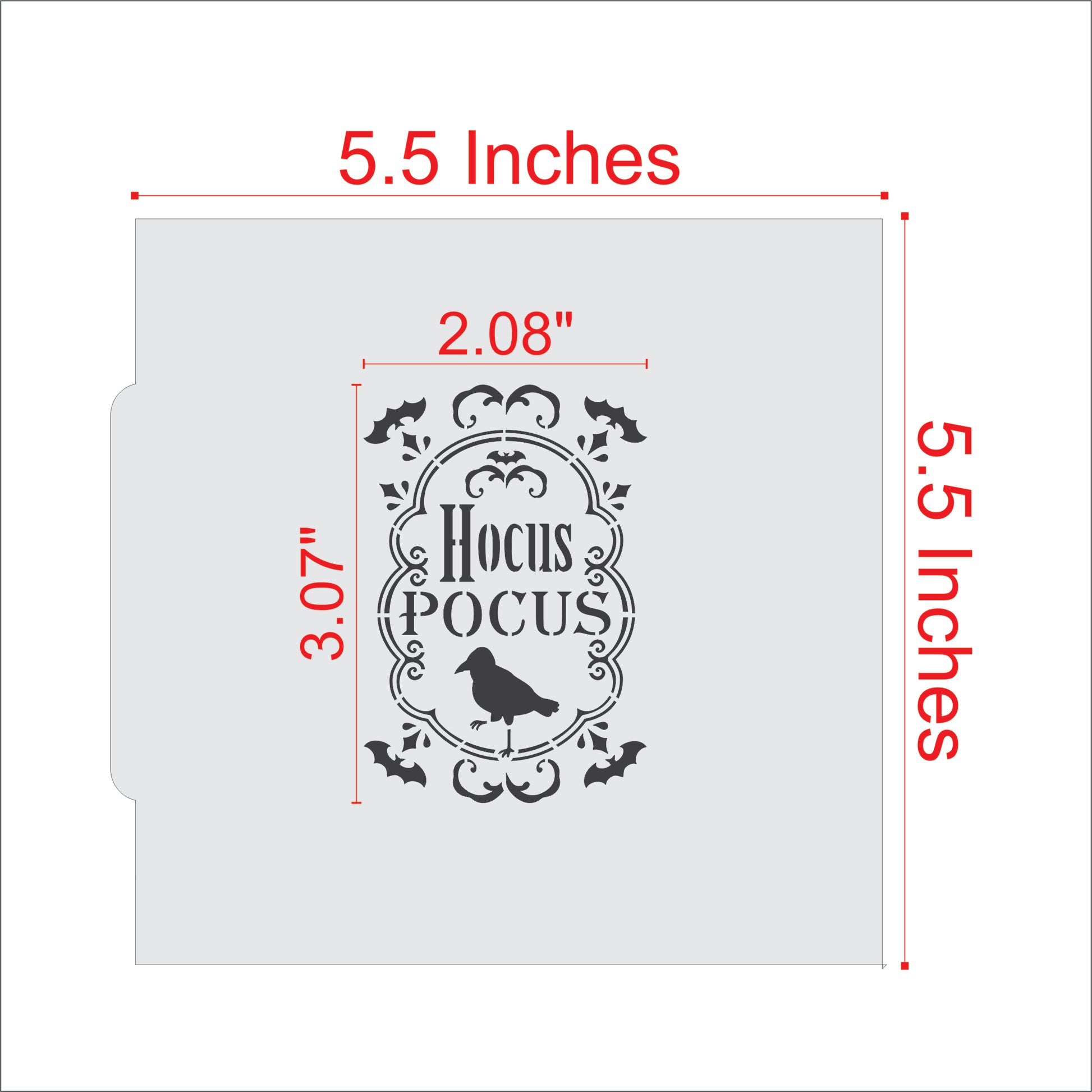 Measurements for the Hocus Pocus Cookie Stencil