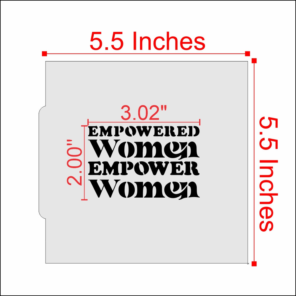 Measurements for the Empowered Women Cookie Stencil