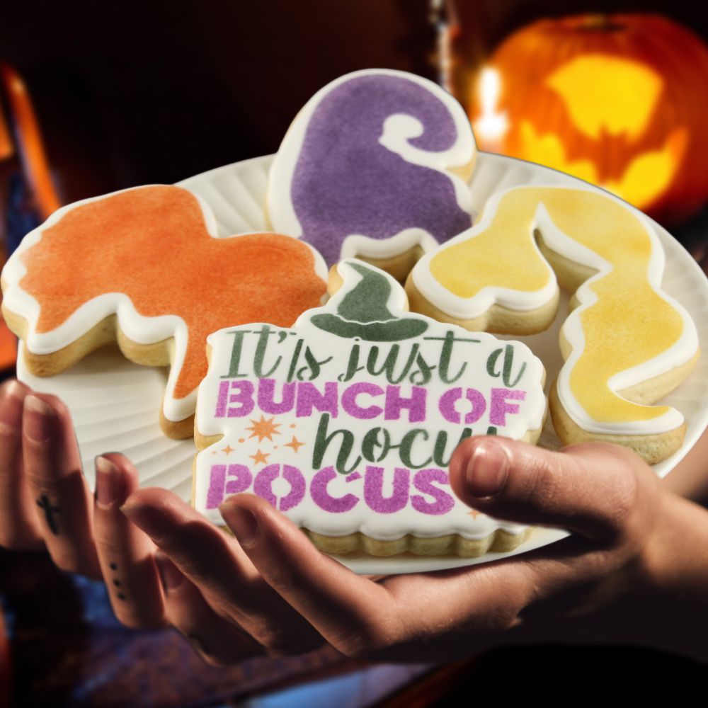 Hocus Pocus Movie Decorated Cookies using Halloween Stencils