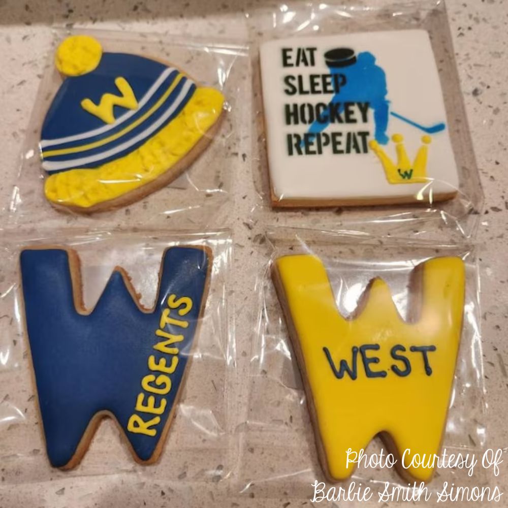 Ice Hockey Messages Cookie Stencil by Barbie Simons