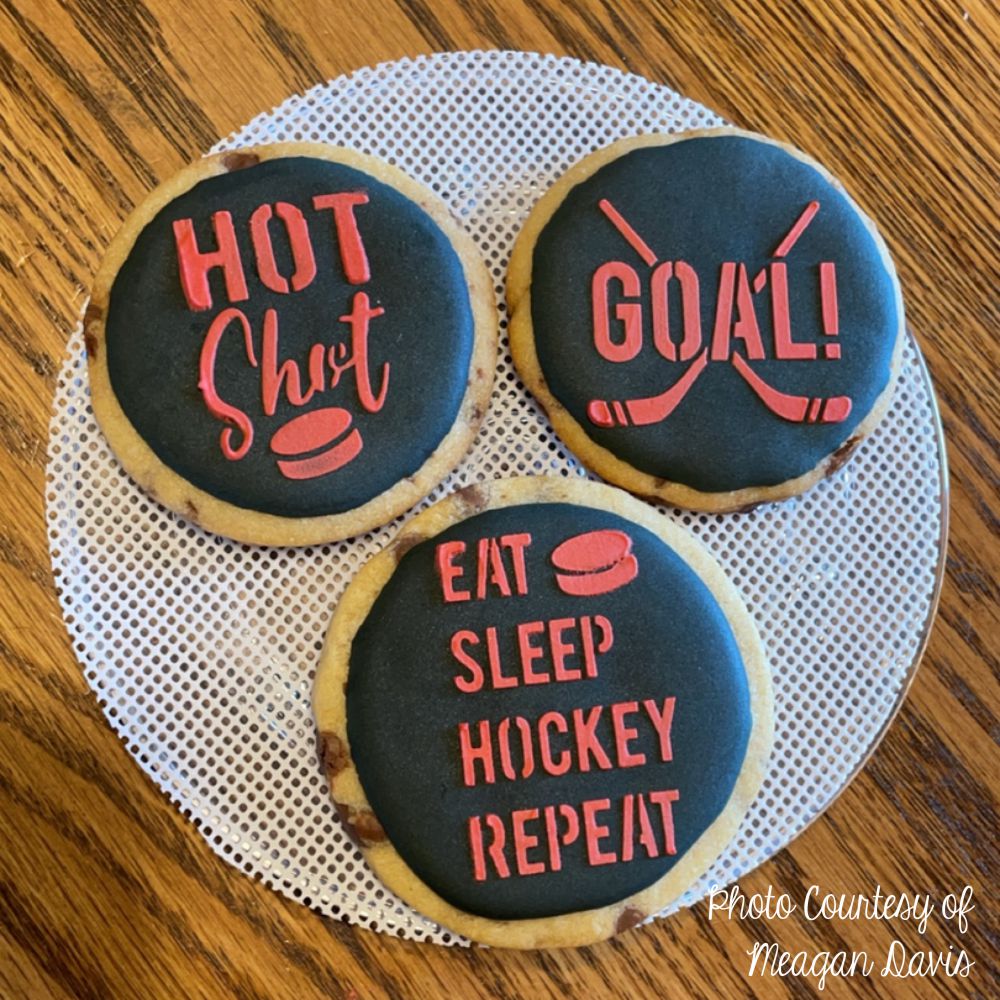 Ice Hockey Messages Cookie Stencil