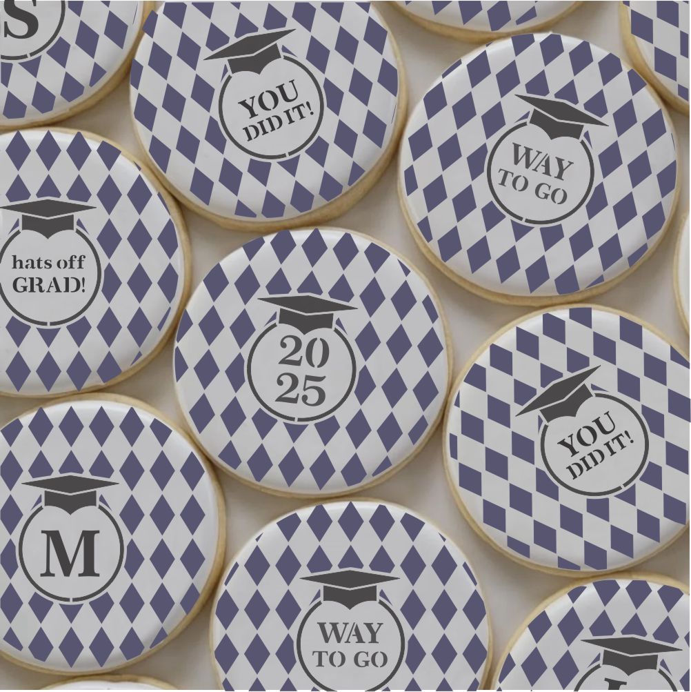 Custom Cookies using the Graduation Cookie Stencils