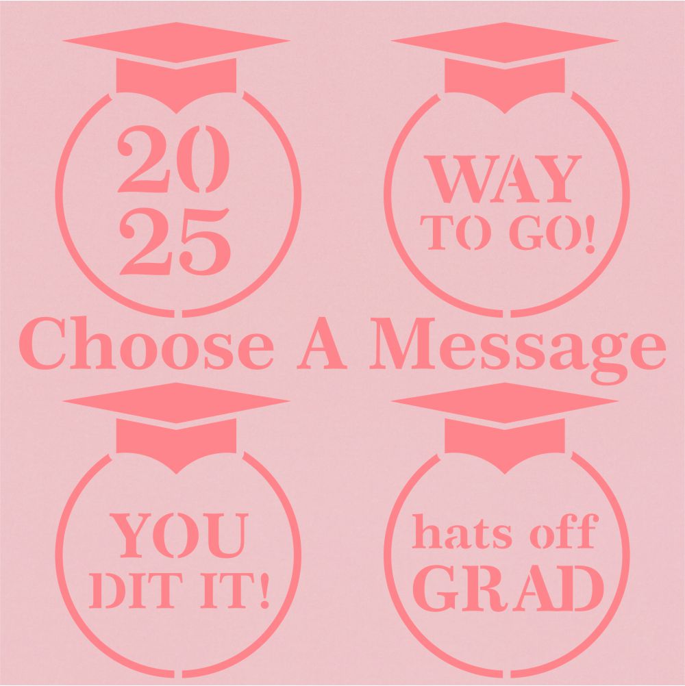Custom options for the Graduation Cookie Stencils