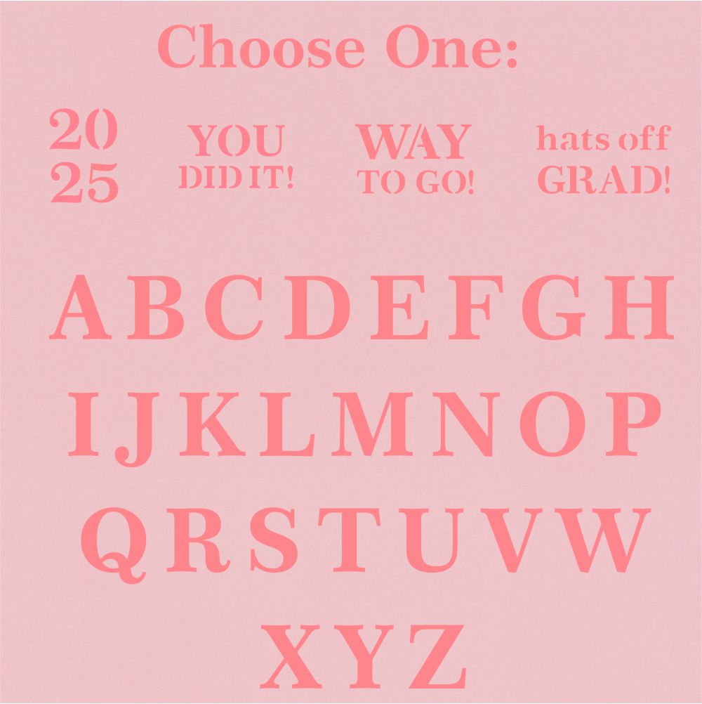 Custom options for the Graduation Cookie Stencils