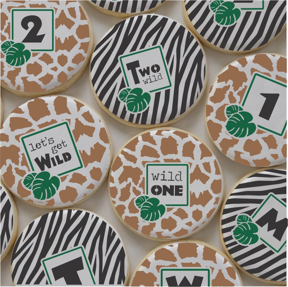 Custom Jungle Theme Birthday Cookies