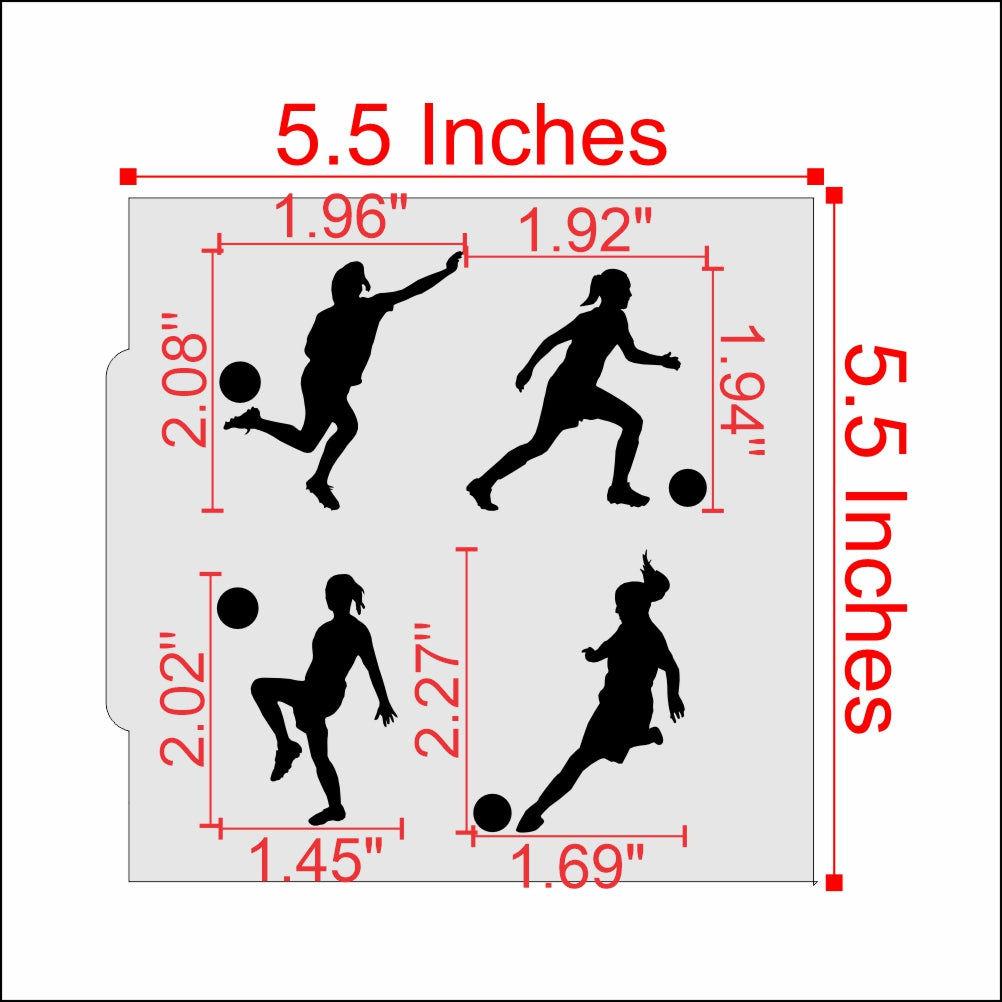 Female Soccer Cookie Stencil Bundles