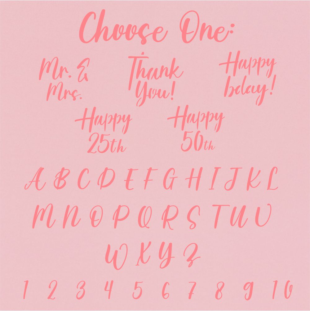 Custom Acanthus Cookie Stencil with messages, letters and numbers