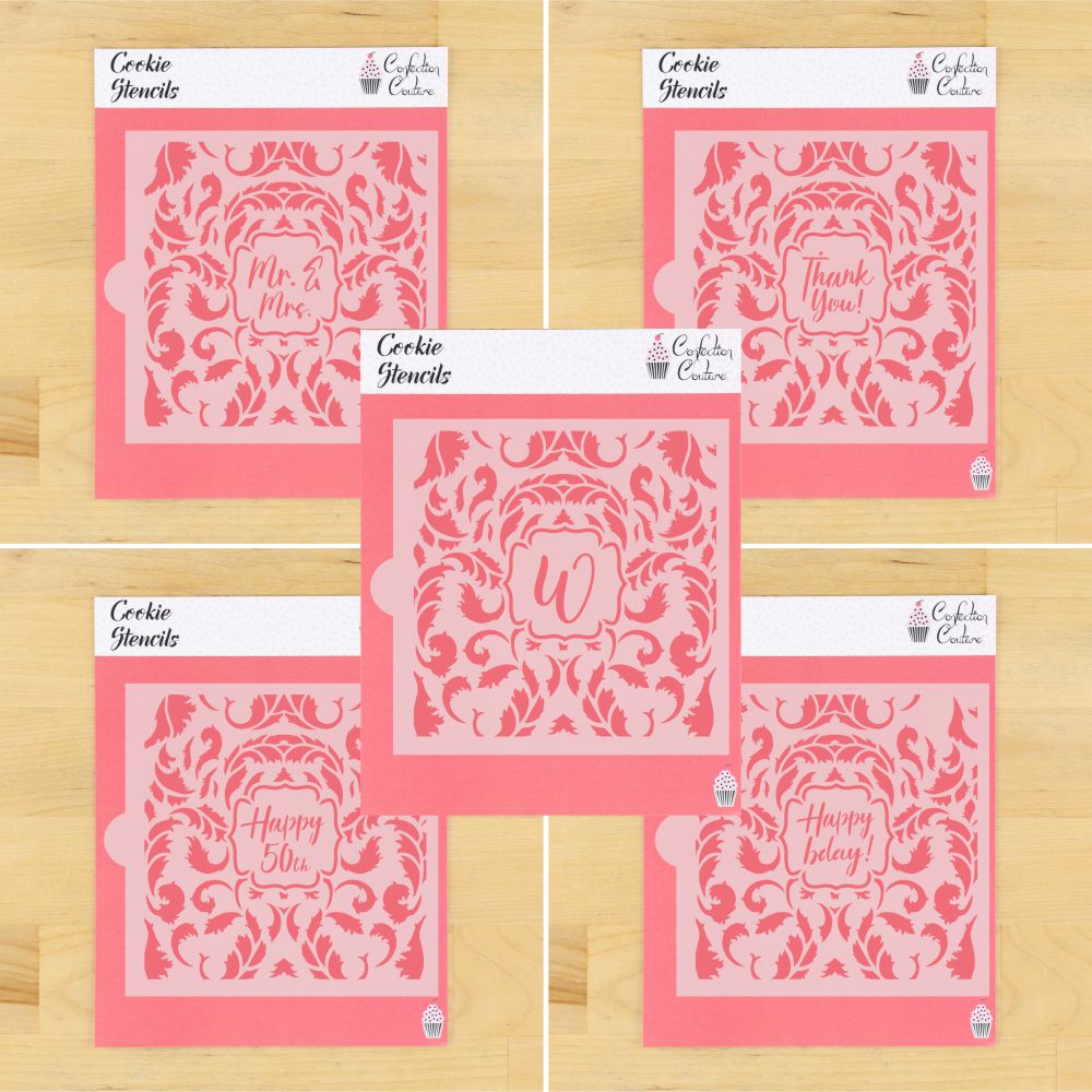 Custom Acanthus Cookie Stencil Sets