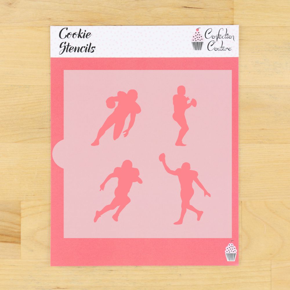 Football Players Cookie Stencil