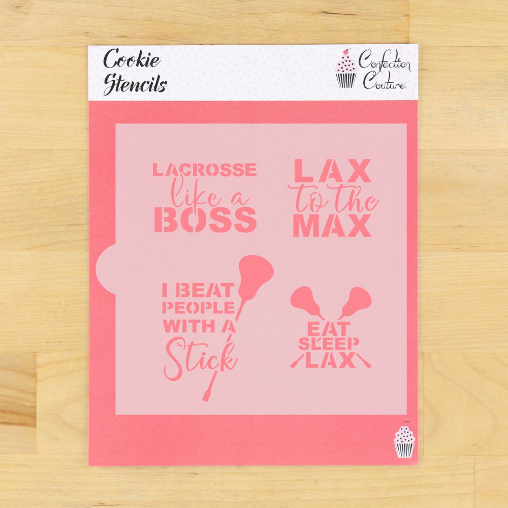 Lacrosse Messages Cookie Stencil