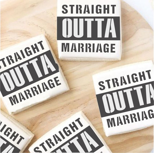 Straight Outta Marriage Cookie Stencil