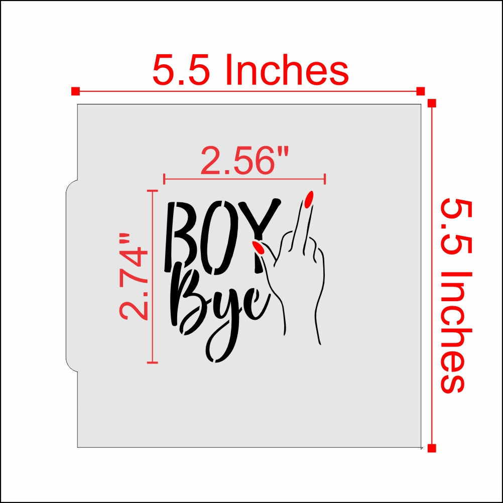 Boy Bye Cookie Stencil