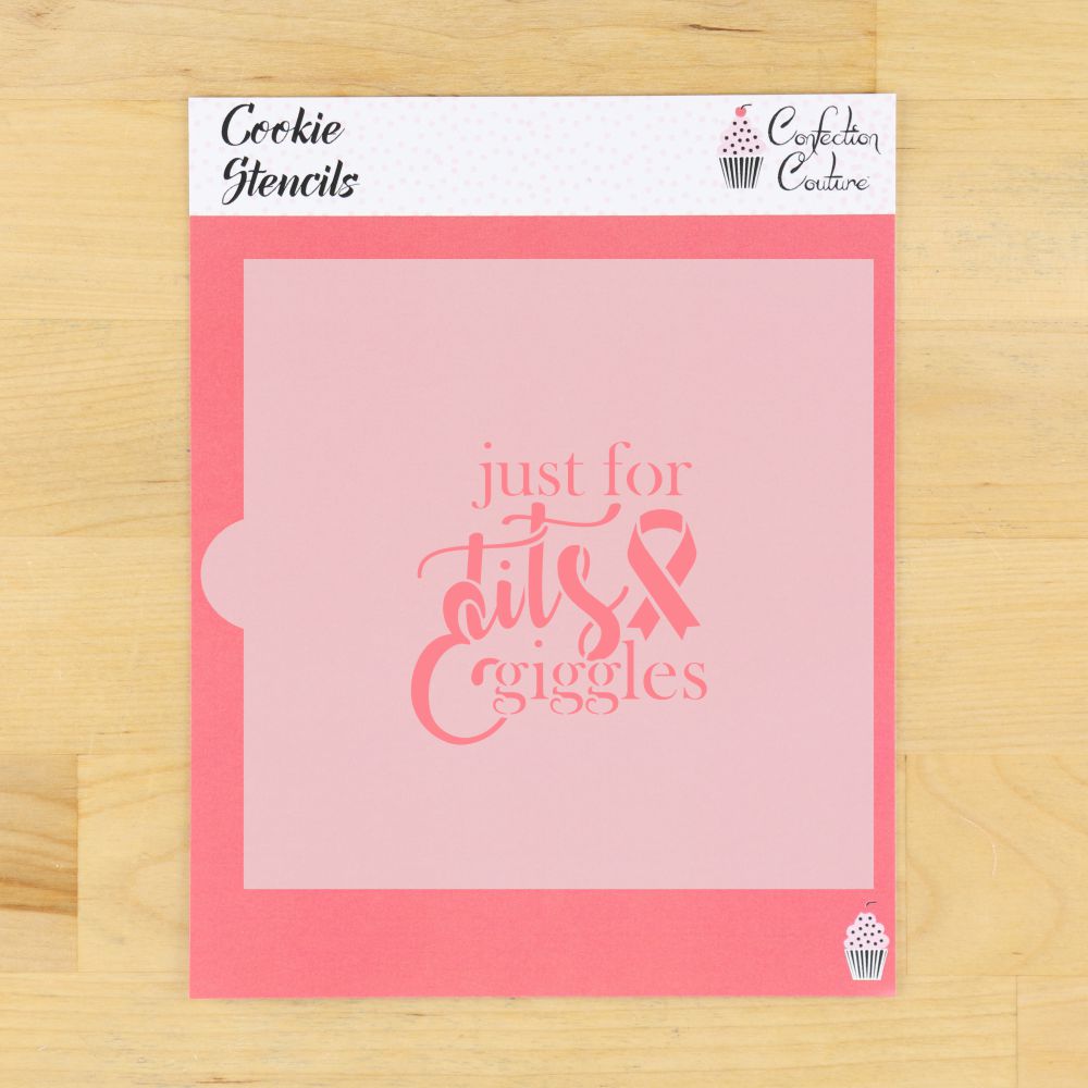 For Tits and Giggles Breast Cancer Cookie Stencil