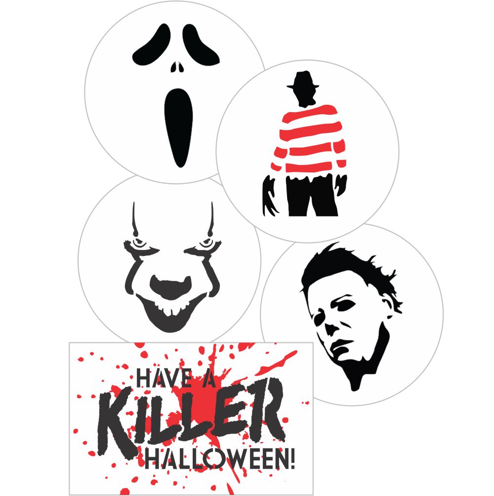 horror movie Halloween cookies stencils