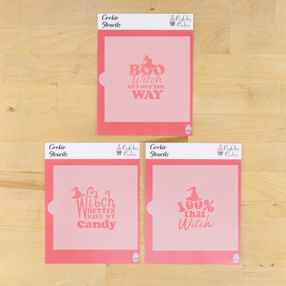 Boo Witch Halloween Cookie Stencil