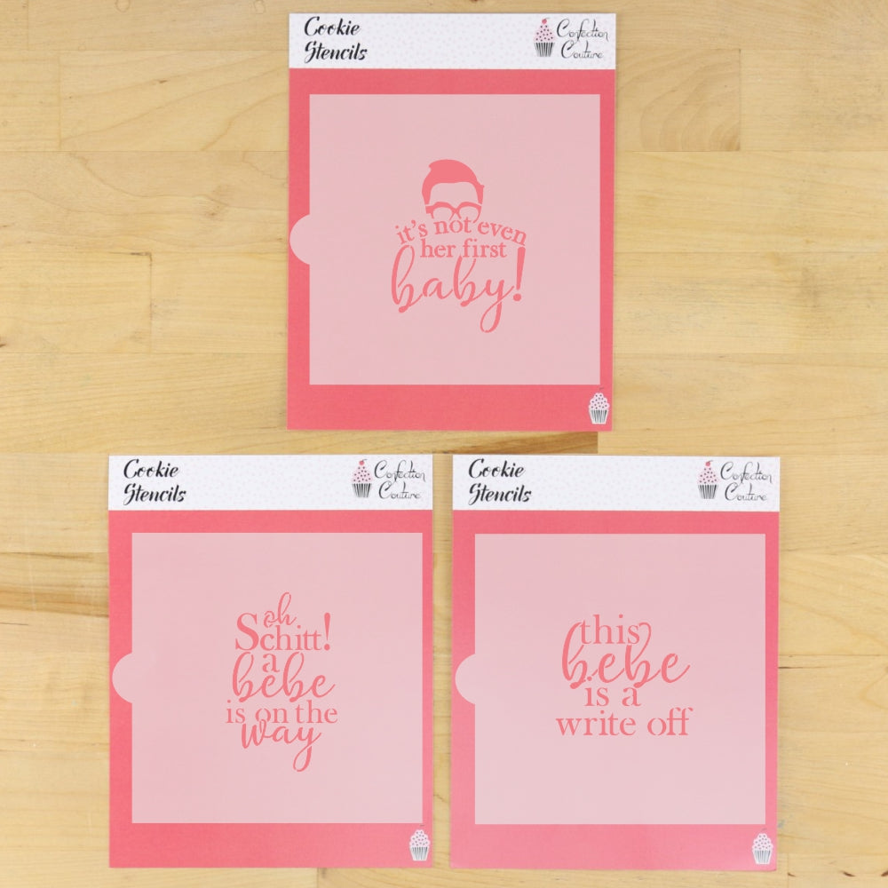 A Bebe On They Way Cookie Stencil Set
