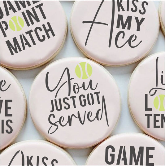 Tennis Messages Cookie Stencil