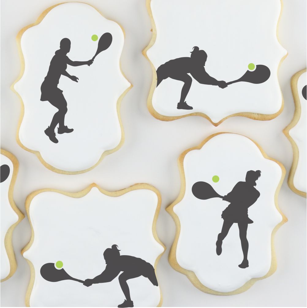 Women Tennis Players Cookie Stencil