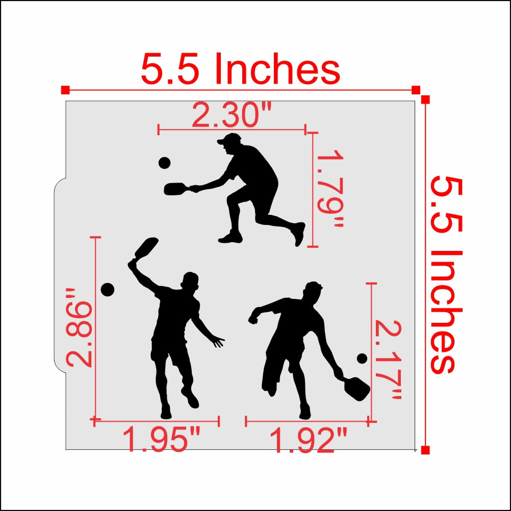 Men's Pickleball Cookie Stencil Bundle