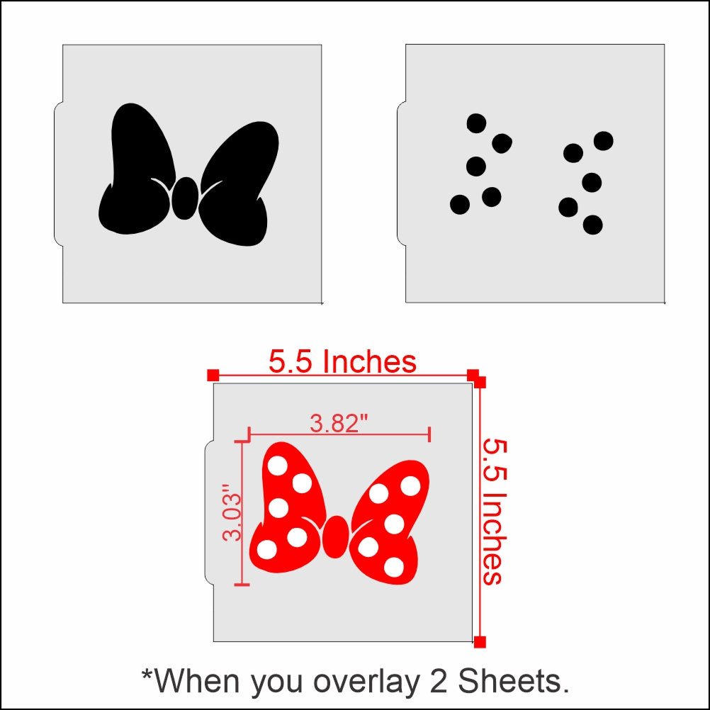 Measurements for the Large Bow Cookie Stencil