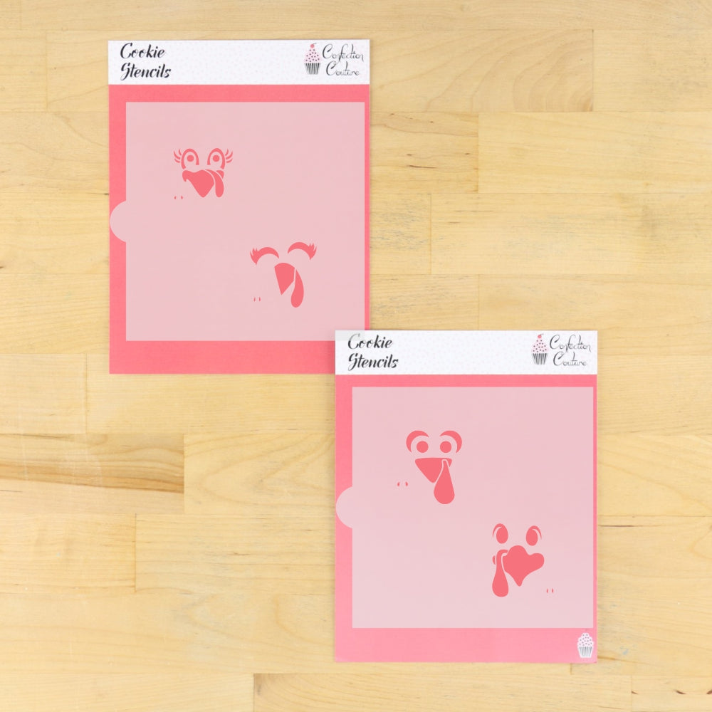 Turkey faces Thanksgiving Stencils