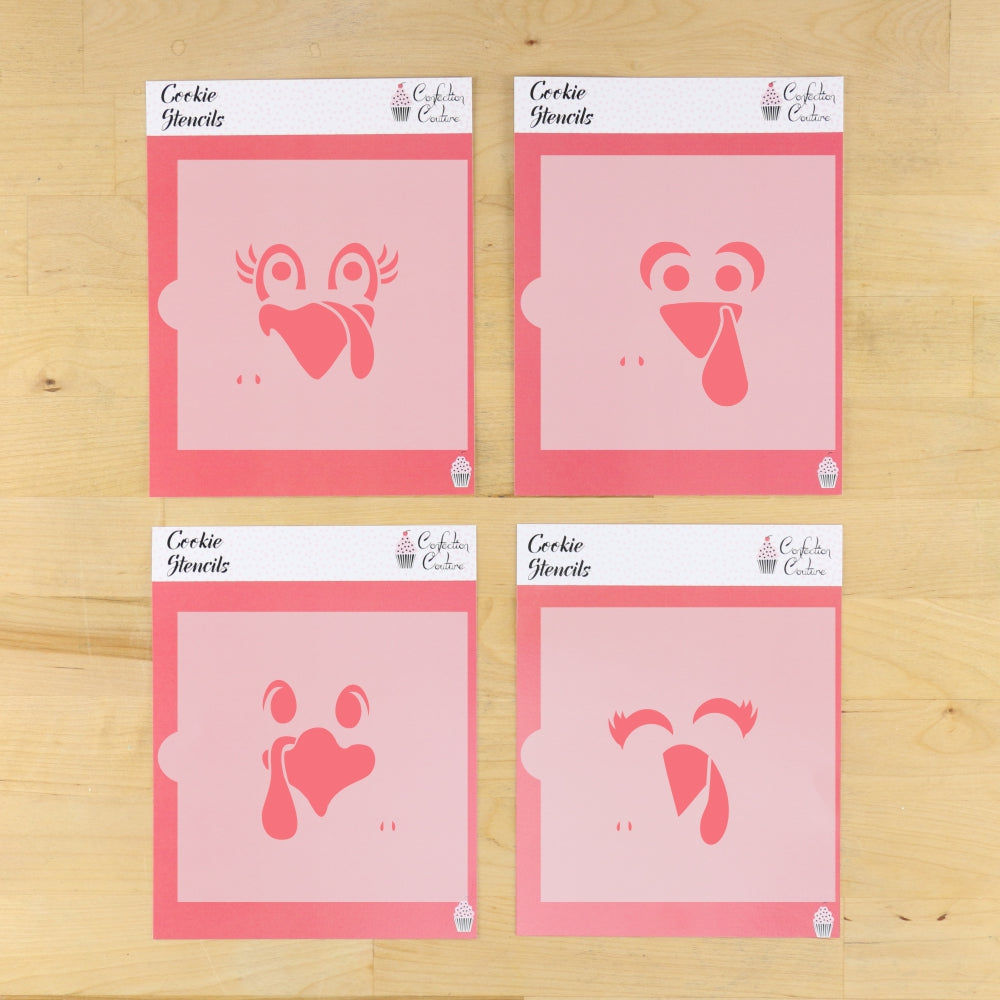Turkey faces Thanksgiving Stencils