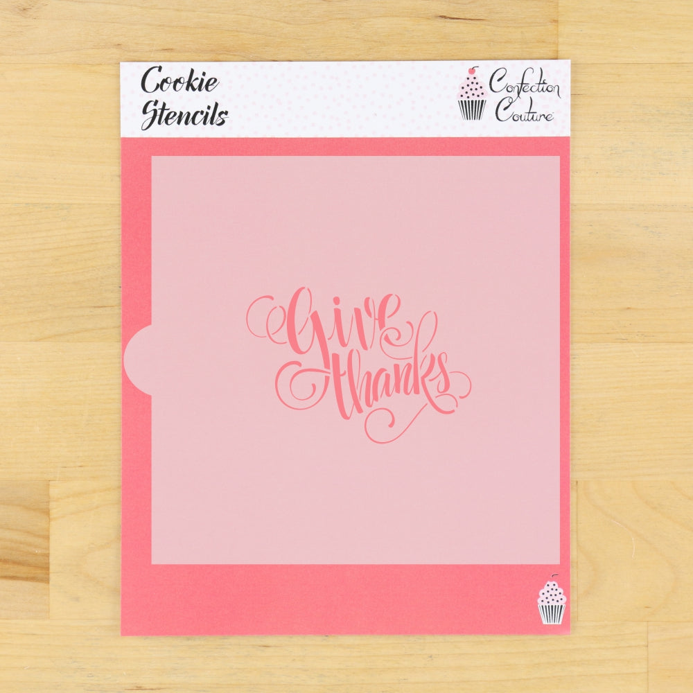 Give Thanks Thanksgiving Cookie Stencil