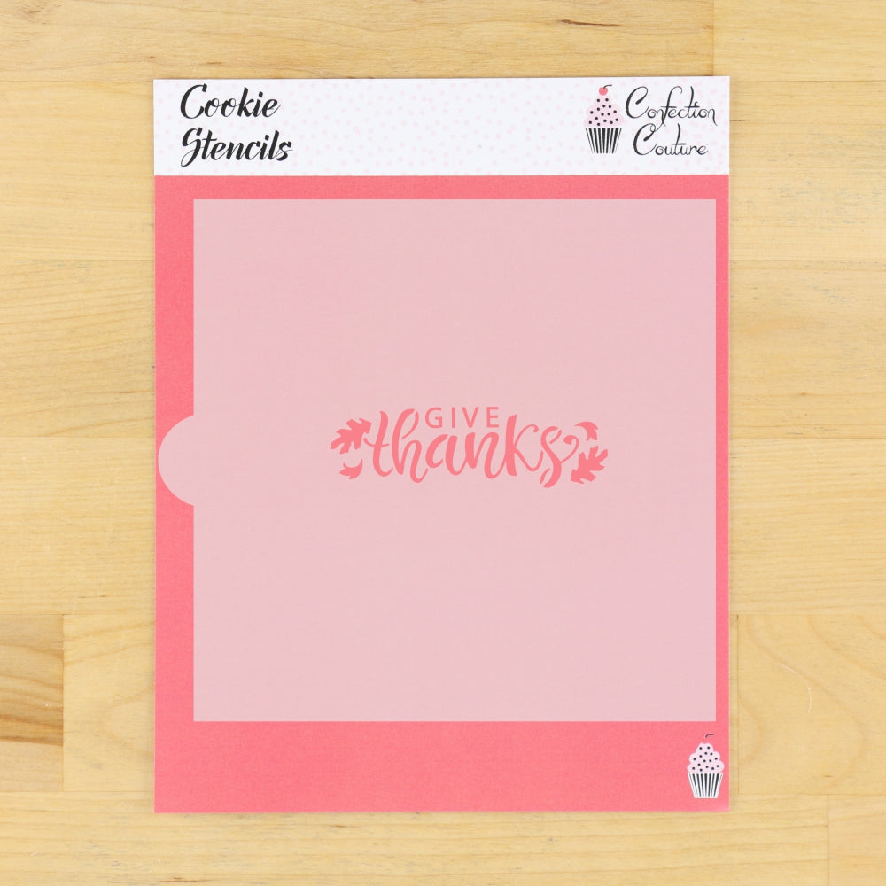 give thanks thanksgiving cookie stick stencil