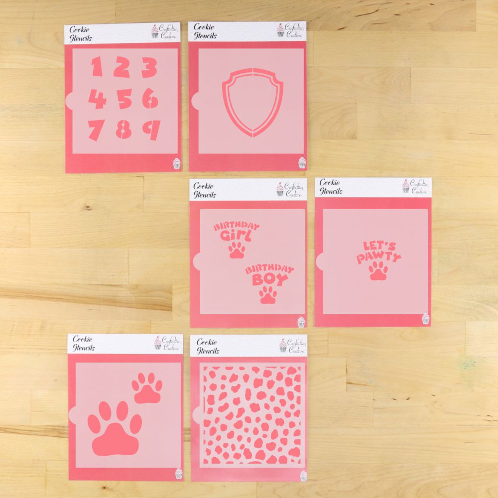 Let's Pawty 6 Piece Cookie Stencil Set