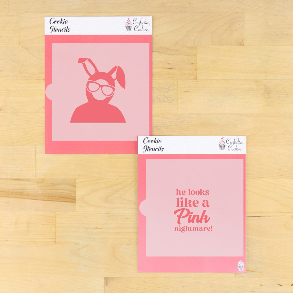 Pink Nightmare Cookie Stencil Set For A Christmas Story themed cookies