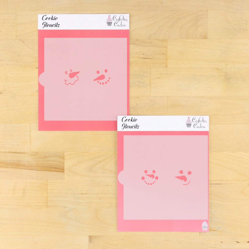 Snowman Faces Cookie Stick Stencil Set