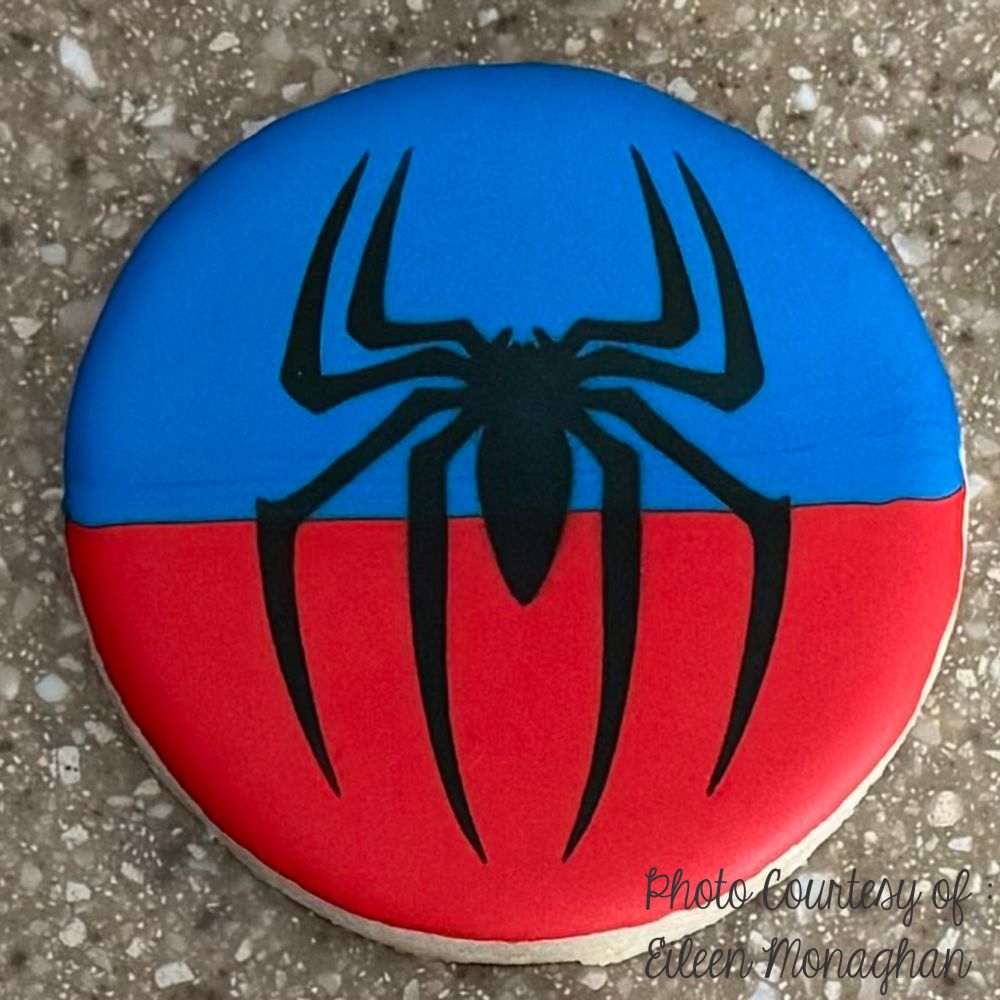 Spiderman Cookies by Eilenn Monaghan using the Superhero Spider Cookie Stencil Set