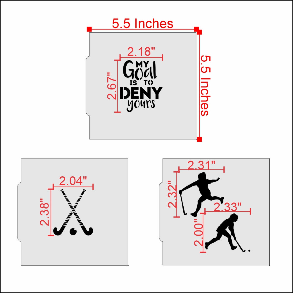 Field Hockey Cookie Stencil Set