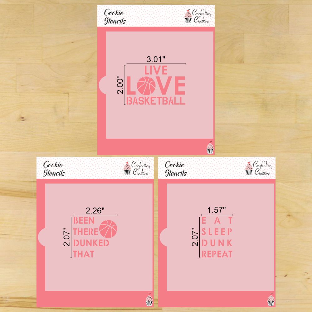 Basketball Messages Cookie Stencils