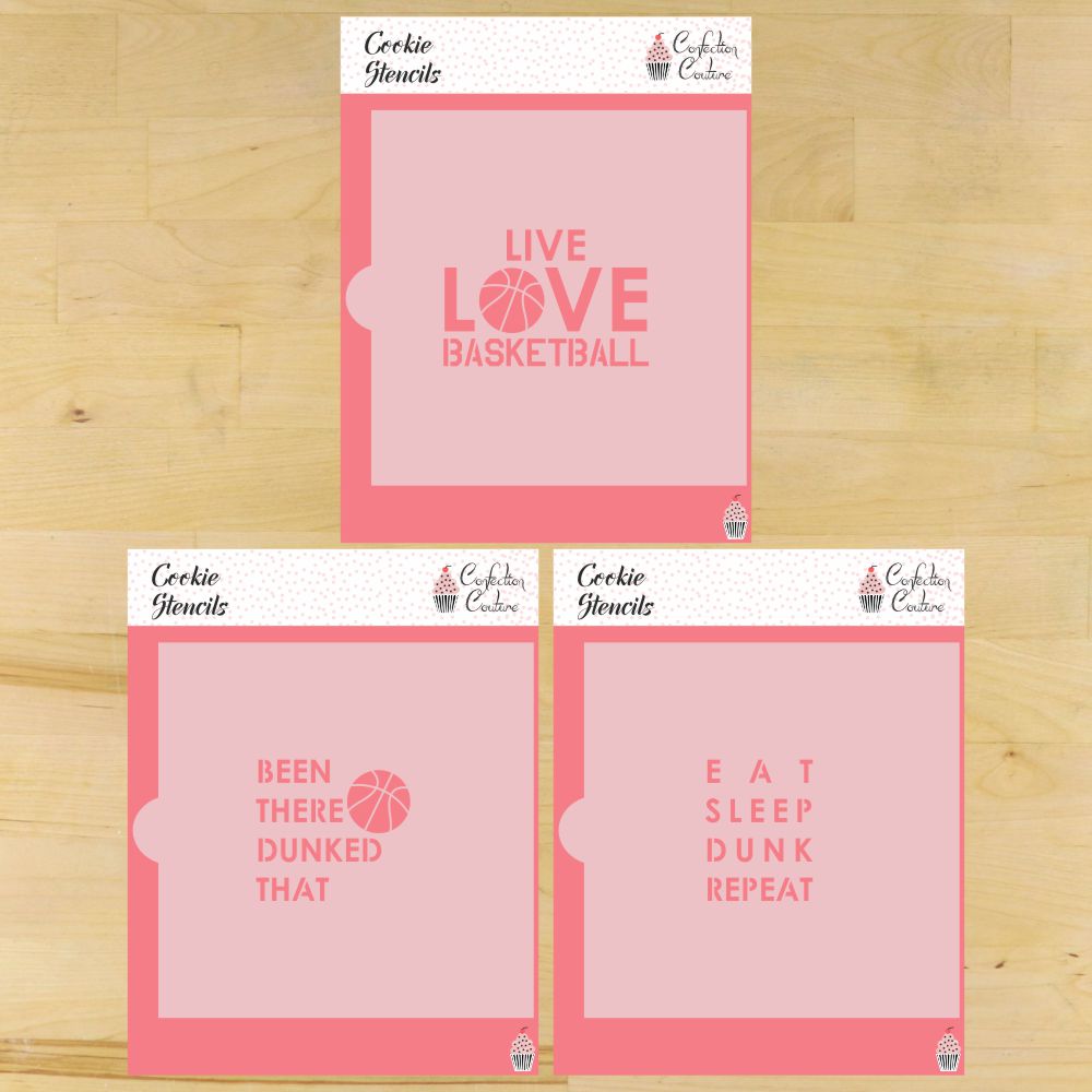 Basketball Messages Cookie Stencils