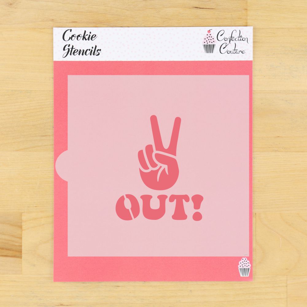 Peace Out Graduation Cookie Stencil