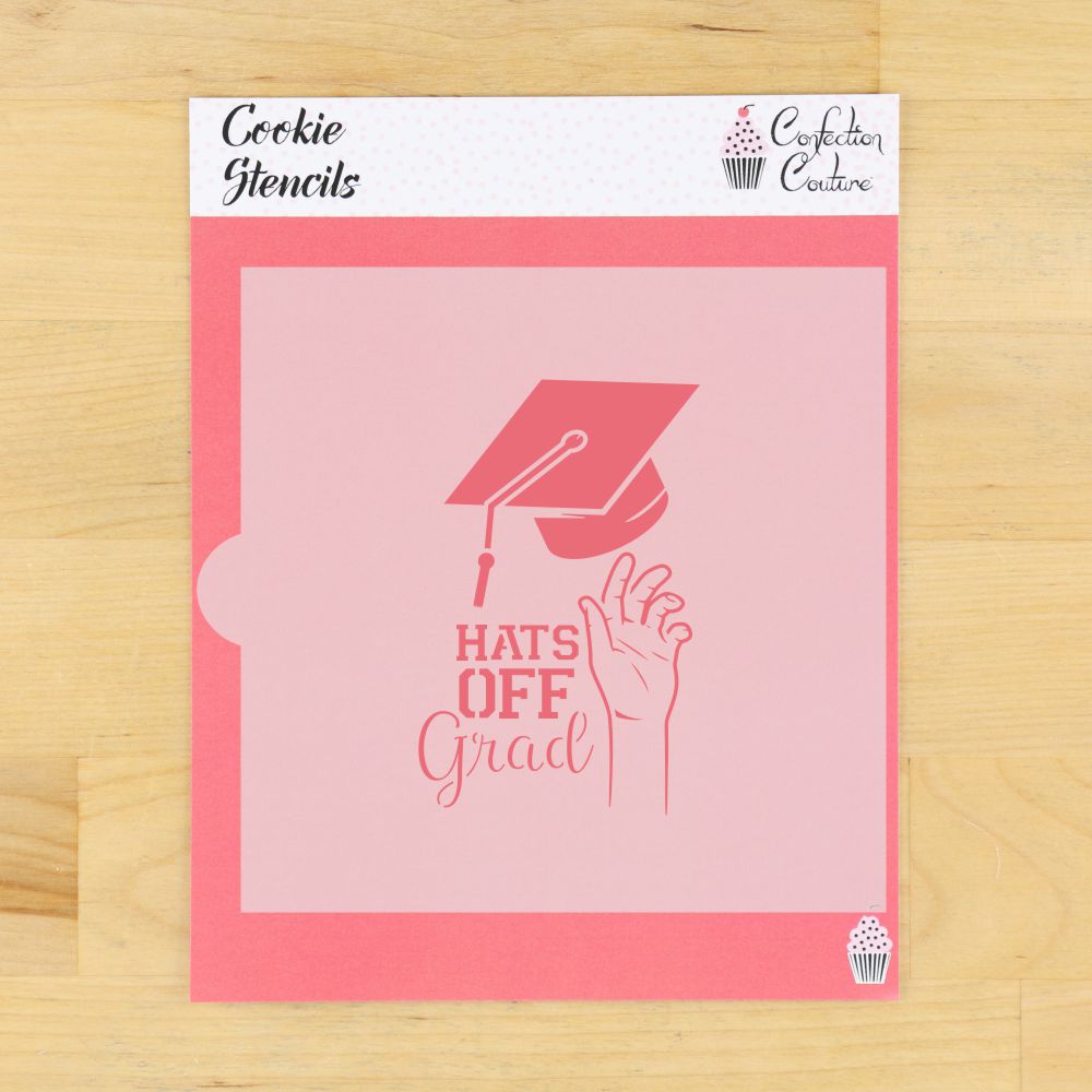Hats Off Grad Cookie Stencil