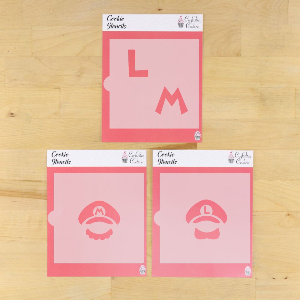 Mario and Luigi Cookie Stencil Set for Super Mario Bros