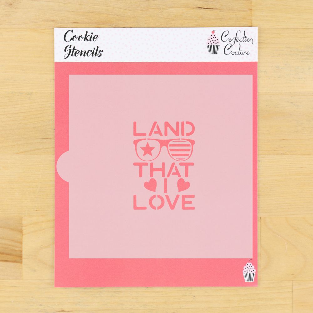 Land That I Love Cookie Stencil