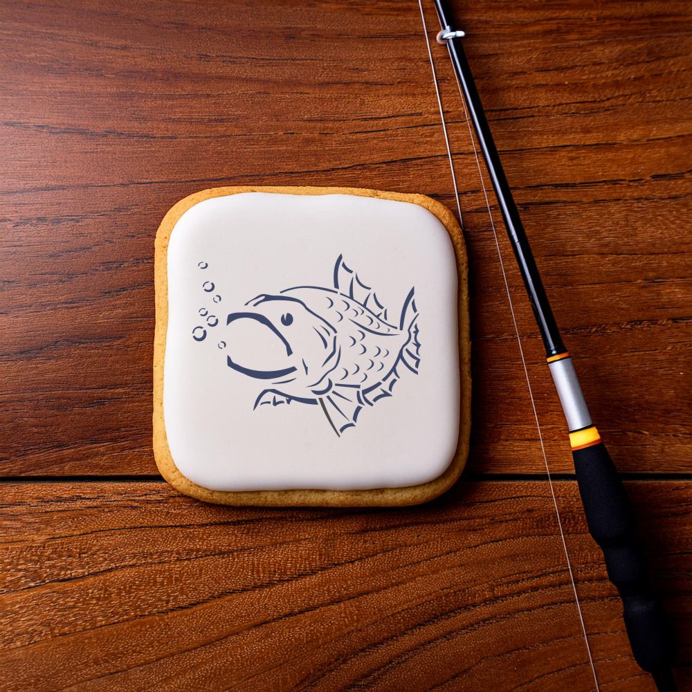 Largemouth Fish Cookie Stencil