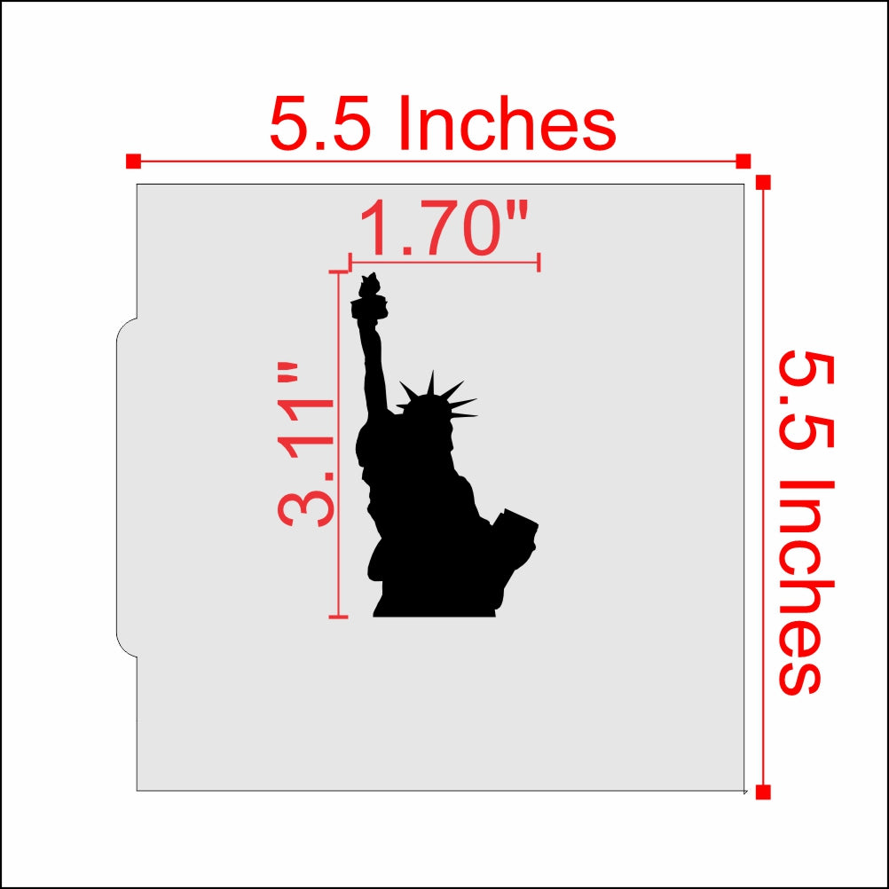 Measurements for the Statue of Liberty Cookie Stencil