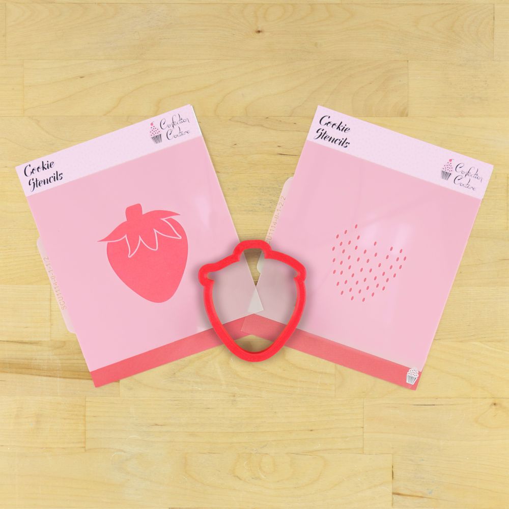 Strawberry Cookie Stencil AND COOKIE CUTTER