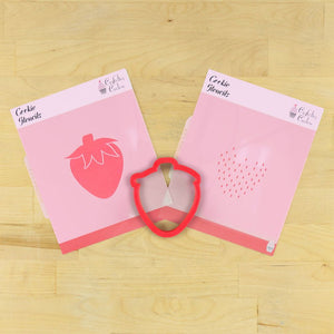 Strawberry Cookie Stencil AND COOKIE CUTTER
