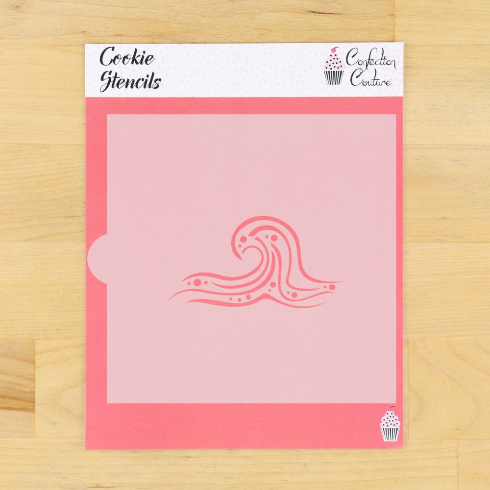 Ocean Waves Cookie Stencil For Surf Themed Baby Shower and Birthdays